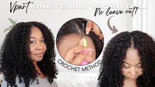 No Leave Out Vpart Kinky Curly Wig Install  Crochet Method  Beginner Friendly Ft. ISEE Hair