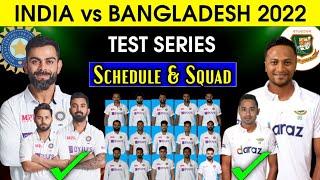 India Tour Of Bangladesh  India Test Squad vs Bangladesh  India Test Squad vs Ban 2022