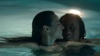 Good Trouble 4x07 Angelica and Malika kiss in the pool #000