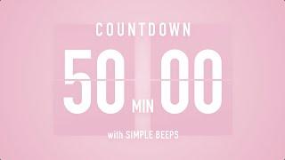 50 Min Countdown Flip Clock Timer  Simple Beeps 