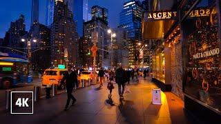 Relaxing Night Walk in NEW YORK CITY  8th Avenue MANHATTAN Tour NYC