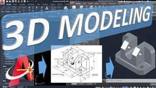 Draw 3D Solid in AutoCAD for Beginners- 3D AutoCAD practice drawing- Box Cylinder PresspullFillet