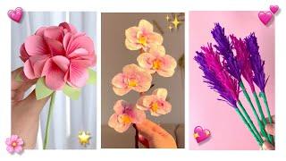 3 ideas  DIY Paper Flower Bouquet Tutorial  How to Make Flowers lavender 