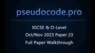 Solved Paper OctNov 2023 Paper 23 IGCSE 0478  O-Level 2210