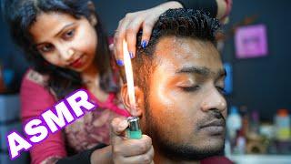 OMG Ear On Fire  ASMR Fire Massage On Ear By Barber Girl Chaitali  Head Massage & Ear Massage ASMR