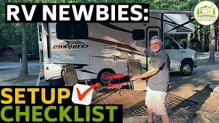 How to Setup Your RV Campsite for Beginners - Water Sewer Electric and Gear PLUS Newbie Checklist