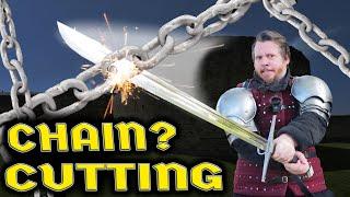 Can this sword cut a STEEL CHAIN? - Honshu Boshin Grosse Messer TESTED