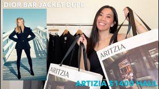 DIOR CLASSIC BAR JACKET DUPE ARITZIA $1400 HAUL  FALL ESSENTIAL PIECE  CLASSIC BLAZERS TRY ON