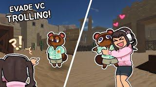 Trolling as a Animal Crossing character in Evade VC  ROBLOX Funny Moments