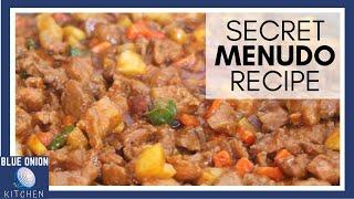 SECRET MENUDO RECIPE  BEST RECIPE  FILIPINO RECIPE  BLUE ONION KICTHEN