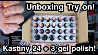 KASTINY 24 + 3 GEL POLISH SET unboxing and try on