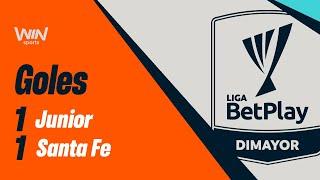 Junior vs. Santa Fe goles Liga BetPlay DImayor 2024-2  Fecha 8