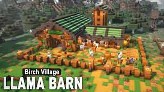 Minecraft How to build a LLAMA BARN  Village Tutorial