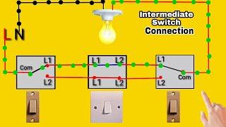 Intermediate Switch Wiring Connection  4 Way Switch Wiring Connection Diagram  Its  Electrical