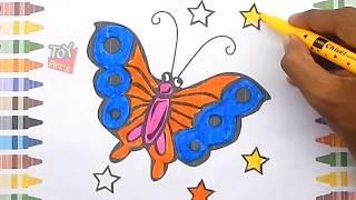 Glitter Butterfly Drawing And Coloring Pages For Kids  Alat Riasan Halaman Mewarnai