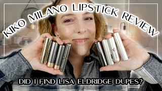 KIKO MILANO LIPSTICK REVIEW  Swatching all formulas & finding Lisa Eldridge dupes?