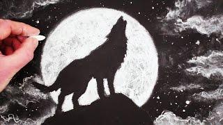 How to Draw a Wolf Howling at the Moon Step by Step