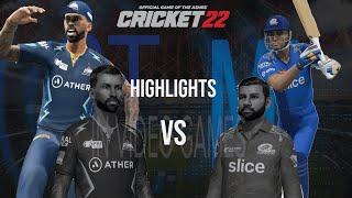 GT vs MI - Gujarat Titans vs Mumbai Indians IPL Match Highlights 2023 Cricket 22 Gameplay