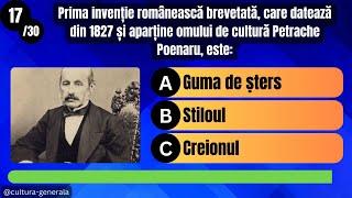 30 Întrebări de Cultură Generală  Poți Răspunde Corect la Toate Întrebările?