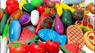 Cutting Plastic and Wooden Fruits Vegetables and Foods  Tomato Cabbage  Steak Atbp ASMR Video