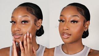 CLEAN GIRL MAKEUP TUTORIAL FOR BROWN GIRLS  SIMPLE EVERYDAY MAKEUP