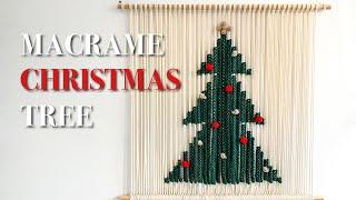 Large Macrame CHRISTMAS TREE Including Berry Knot Ornaments