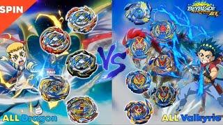 【ALL Dragon VS ALL Valkyrie】Beyblade Burst Sparking relay battle 베이블레이드 버스트 슈퍼킹 올 드래곤 VS 올 발키리ベイブレード