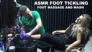 TAPPING FEMALE FOOT WASH AND FOOT MASSAGE & Asmr legunderfootsleeprelax massage #bayanayakmasajı