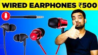 Top 5 Best Wired Earphones With Mic Under ₹500  Good Sound Bass Gaming - 2023