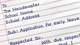 Application For Early Leave In English  Early Leave Application In English 