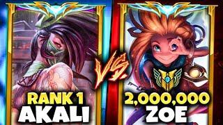 Rank 1 Akali vs. 2000000 Mastery Zoe Hardest Counter