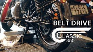 ROYAL ENFIELD CLASSIC REBORN 350 BELT DRIVE INSTALLATION #royalenfield #beltdrive