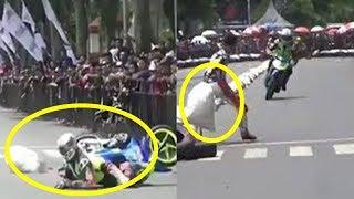 Video Road Race Diwarnai Aksi Senggol dan Lempar Karung di Bondowoso