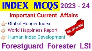 INDEX & RANK Important Current AffairsFOREST GUARD FORESTERLSIIndex MCQ 2024