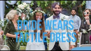 Bride wears tactile wedding dress to surprise blind husband