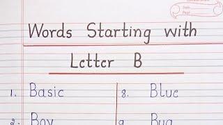 Words Starting with Letter B