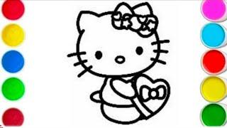 Hello kitty With Heart Drawing Painting Coloring For kids & Toddlers @MagicDrawings1.1