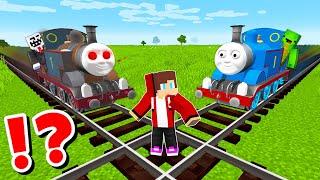 JJ and Mikey in Thomas vs Horror Train CHALLENGE in Minecraft  Maizen Minecraft