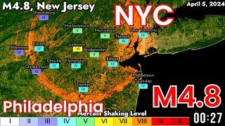 New Jersey 4.8 Quake Simulation in Real Time