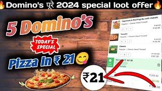 5 DOMINOS PIZZA in ₹21 Dominos pizza offerDominos pizza offers for todaydominos coupon code