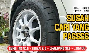 Fitment Honda Brio Racing Look R15 ET40 Lebar 65 Ban Champiro SX2 19555. Velg Enkei IRS