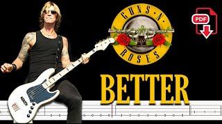 Guns N Roses - Better Bass Tabs  Notation @ChamisBass #Chamisbass #GnRBass