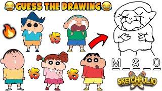 Shinchan and his friends playing drawing game   shinchan plays sketchful.io  funny game 