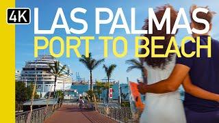 Gran Canaria Cruise Port to Las Canteras Beach 2024 l 4K Walking Tour