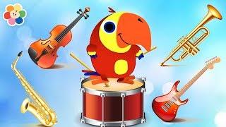 Learn Music Instruments Names With Funny Larry Surprise Eggs  Drums Guitar Trumpet & More