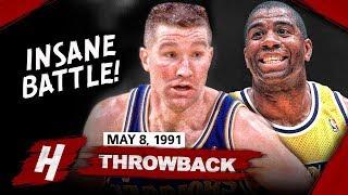 Chris Mullin vs Magic Johnson INSANE Game 2 Duel Highlights 1991 Playoffs Lakers vs GSW - EPIC