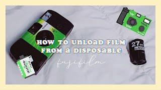 HOW TO UNLOAD FILM FROM A DISPOSABLE CAMERA  FUJIFILM