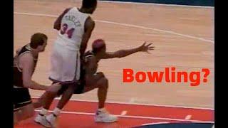 Rodman is BOWLING on the NBA court