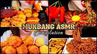 Mukbang ASMR Compilation Eating Black Bean Noodle Pororo Tteokbokki Black Bean Mushroom Yosii ASMR