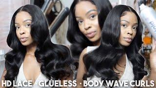 the SECRET to my Body Wave Curls  AliExpress Wowangel Glueless HD Lace Wig Install 